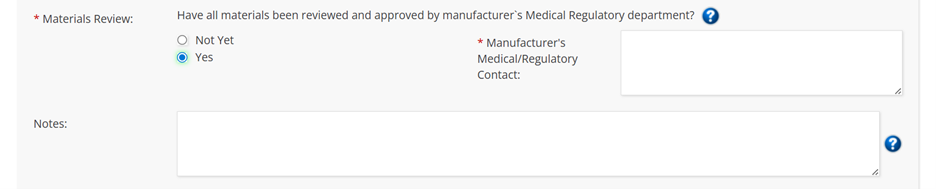 Submission form "Medical/regulatory sign-off" - yes